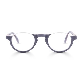 eyebobs - Vice Chair | Premium Reading Glasses for Men and Women | Half Rim Frame for Narrow Faces, Glacier Grey, 2.00