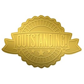 Great Papers! Outstanding Ribbon Embossed and Gold Foil Certificate Seal, 1.75", 48 Count (20104102)