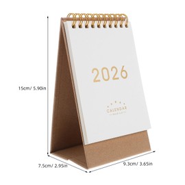 DIYEAH Calendario de escritorio 2026: pequeño calendario plegable con encuadernación de doble alambre, planificador mensual para oficina, escuela, decoración estética de escritorio.