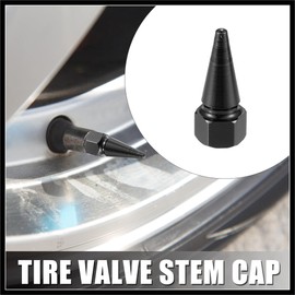 Hihaha 8pcs Black Car Spike Wheel Tyre Tire Valve Air Stem Cap Cover Durable Material