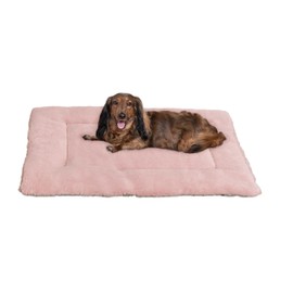 THE LICKER STORE DBD3005B-XL Flora 41" x 27" Extra Large Classic Cottage Linen/Plush Ultra Soft Reversible Pet Bed & Crate Mat with Washable Cover, Bubblegum
