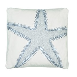 Levtex St Bart Embroid. Star Fish Pillow White, Blue