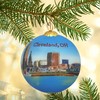 Blown Glass Christmas Ornament | Cleveland, Ohio Skyline | Hand
