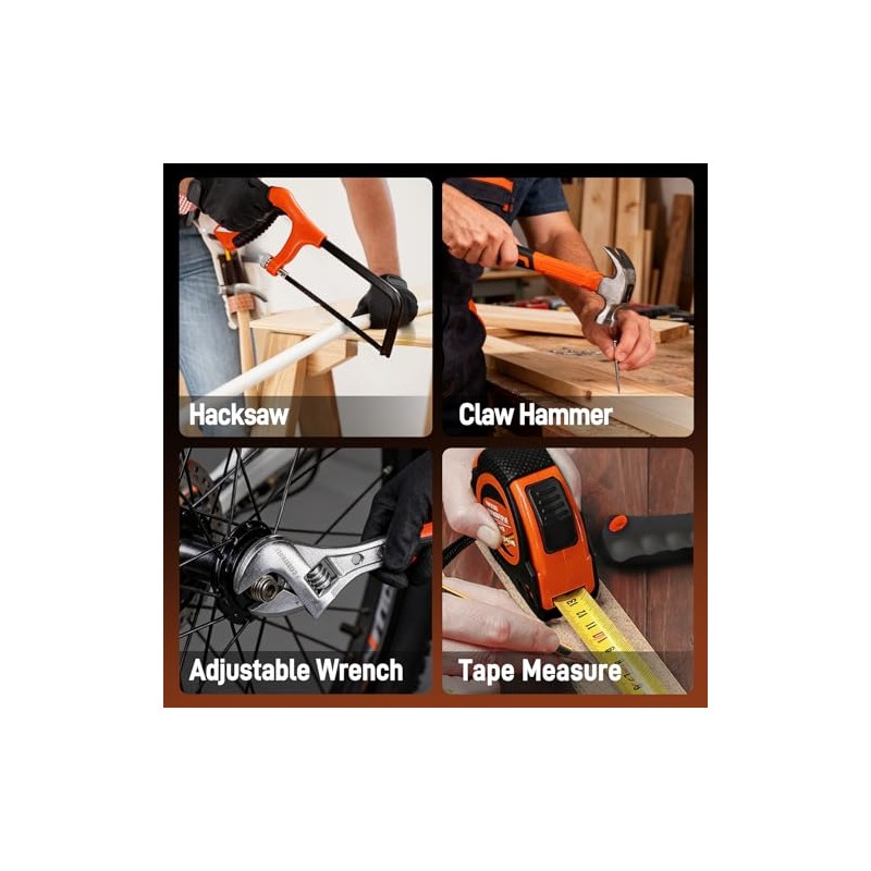 COMOWARE Household Tool Set with 20V Cordless Drill Driver, 120Pcs