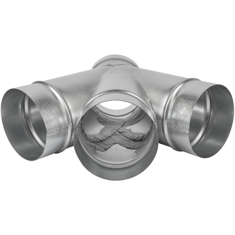 4" Inch W-Shape Ducting Splitter - 45 Degree Galvanized Steel