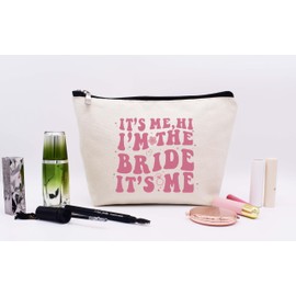 LIBIHUA It's Me Hi I'm The Bride-Future Mrs-Engagement Gift for Bride-Bride to Be-Bridal Shower Gifts-Bachelorette Party Gifts for Women-Bride Wedding Gifts-Makeup Bag Cosmetic Bag Travel Pouch