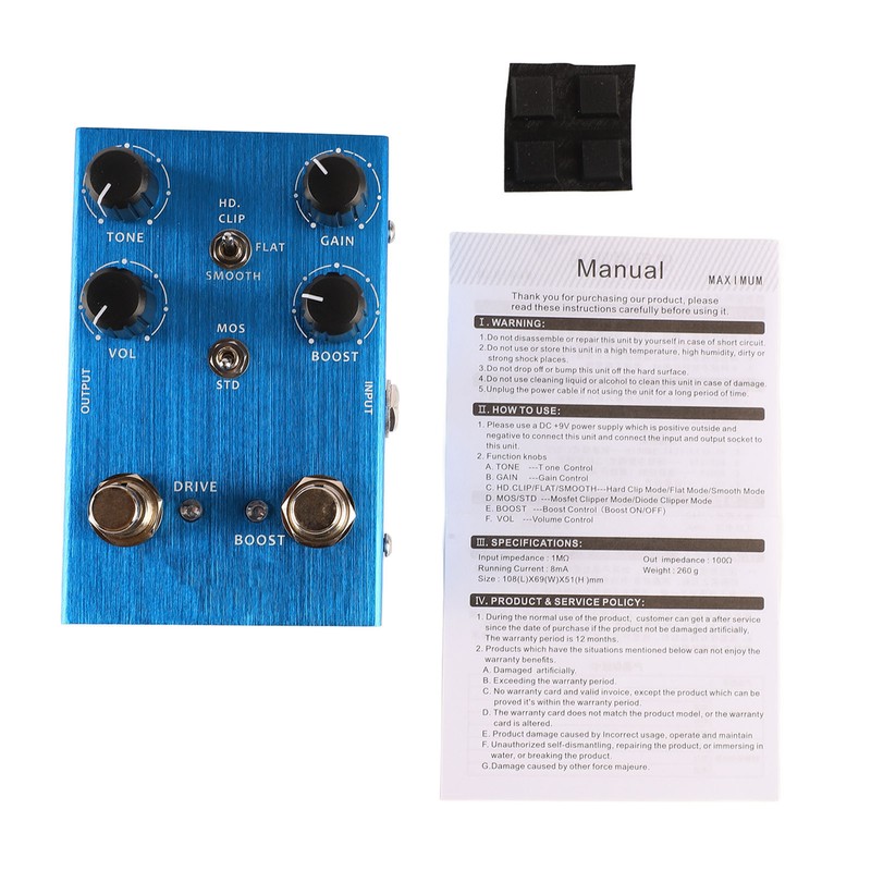 Guitar Effect Pedal Multifunctional Sound Volume Drive Tone Control Sound