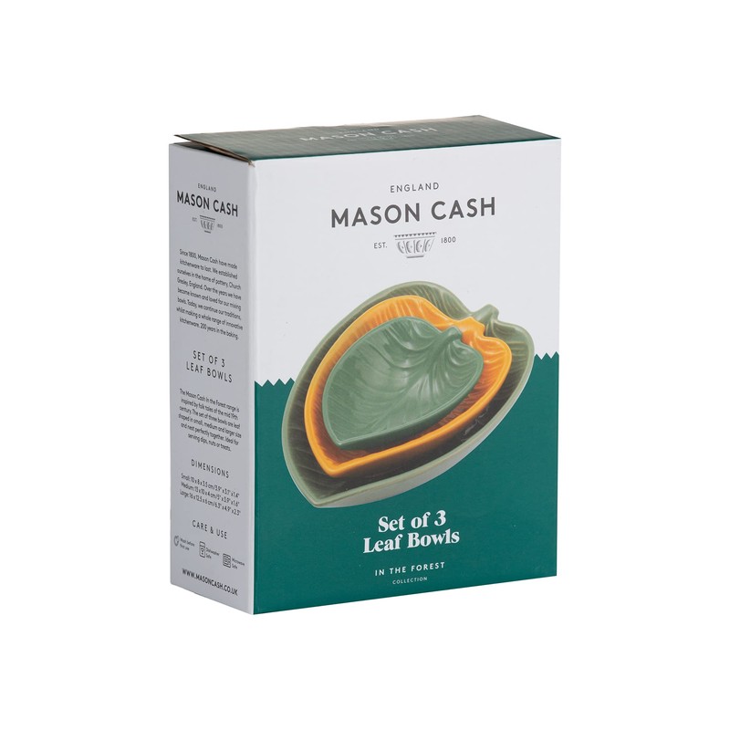 Mason Cash in The Forest Set of 3 Leaf Dishes