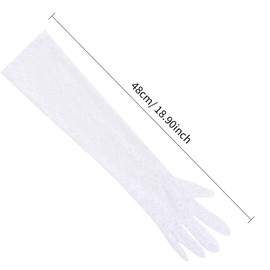 Uintoon Lace Gloves for Women Long White Lace Gloves Elbow Length Gloves Long Opera Gloves Dress Gloves Tea Gloves for Women Girls Princess Gloves Bridal Gloves Wedding Gloves for Bride