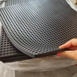 Rubber Isolator Pad, Waffle Pad, Anti-Vibration Pad Waffle Design 18"x18"x5/16 Natural Rubber (2)