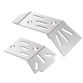 Stainless Steel Front & Rear Skid Plate Bottom Chassis Armor Cover Upgrade Parts for 1/18 Arrma Granite Grom Typhon Grom Mega 380