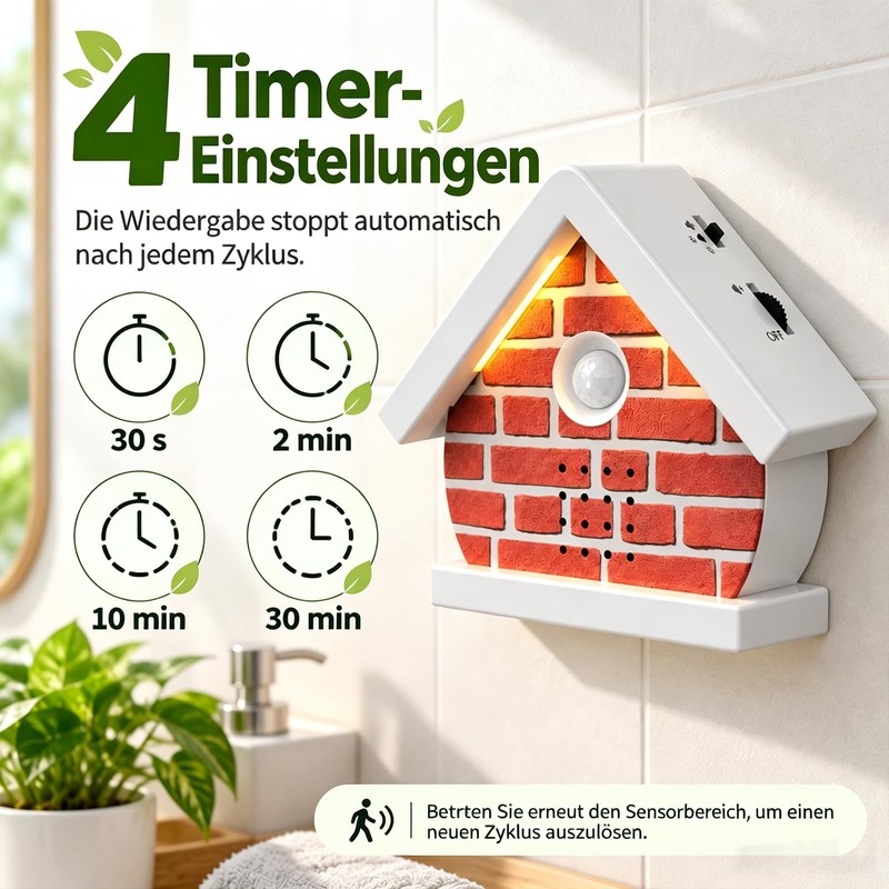 QKTYB Bird Chirping Box Motion Sensor with Light, Natural Sounds