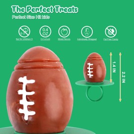 Football Ring Lollipops,Suckers Individually Wrapped Bulk for Birthday Party Candy Favors,Sports Ball Shaped Goodie Bag Fillers,30 Count
