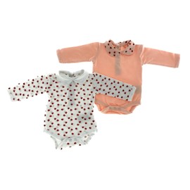 jbc Set of 2 Baby Organic Cotton Bodysuit Toddler 0-24 Months Ladybird Motif, White red pink