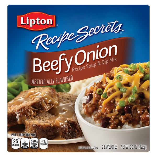 Lipton Recipe Secrets Beefy Onion Soup & Dip Mix 2.2OZ (Pack of 24)