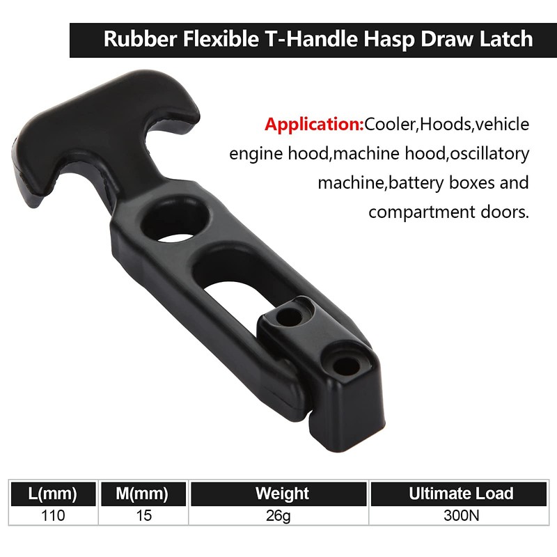 Acrux7 6Pcs Rubber Latches Flexible T Handle Draw Latch 4.3
