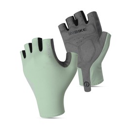 INBIKE Cycling Gloves Half Finger Cool Fabric Unisex Men Woman Cycling Gloves Summer Lightweight Breathable Quick Dry Non-Slip Gym Gloves Deprotes Running Gloves GREEN-XXL