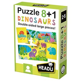 HEADU Jigsaw Puzzle 8+1 Dinosaurs | Educational Toys, Ages 2+ Years, 8 Dinosau Puzzles, Dino Puzzles