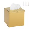 BTSKY Gold Square Tissue Box Cover - Cube Stainless Steel