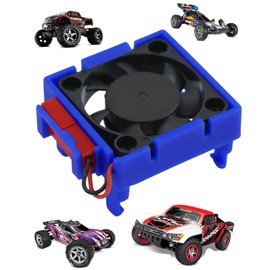 hopsupRC VXL-3s ESC Motor Cooling Fan Upgrades Part for 1/10 Slash/Rustler/Stampede VXL 4X4 2WD,Aluminum High Velocity Fan Heatsink Hops Up,Replace #3340,Navy Blue
