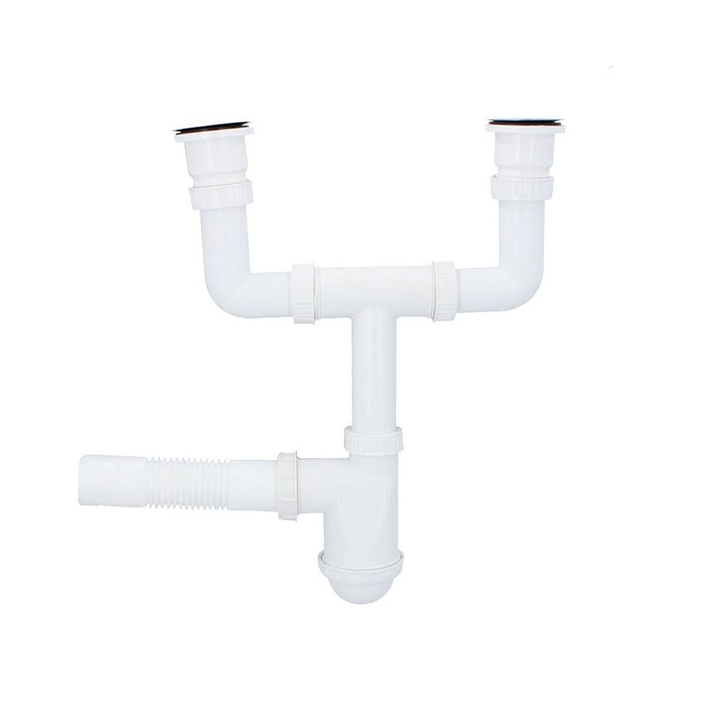 Double Siphon Diameter 50 mm for Double Sinks with Drain