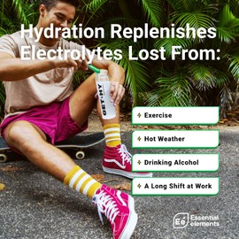 Essential Elements Hydration Packets - Yuzu Lime Pack - Sugar Free Electrolytes Powder Packets - 25 Stick Packs of Electrolytes Powder No Sugar - Hydration Drink - with ACV & Vitamin C