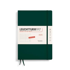 LEUCHTTURM1917 370584 Weekly Planner 2025, Composition B5 Hardcover - 12-Month Calendar, 80 g, Lined - Forest Green