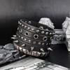 MILAKOO Vintage Mens Bracelet Rock Grunge Studded Rivets Cuff Multi-layered