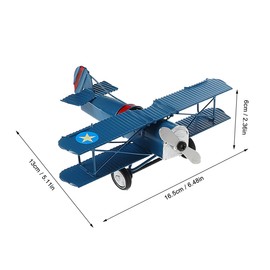 NUOBESTY 3Pcs Vintage Metal Airplane Models – Retro Iron Biplane Aircraft Ornaments for Home Decor, Desktop Decoration, Photo Props, Collectibles, Christmas Birthday Gifts