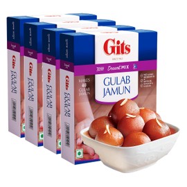 Gits Instant Gulab Jamun Dessert Mix, 800g (Pack of 4 X 200g Each)