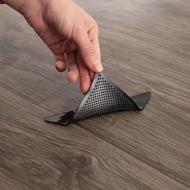 Hauteloom Anti-Slip Non Slip Rug Underlay Pad - No Skid Carpet Tape Underlay Stopper for Hardwood Floors/Tile/Mats - (4 Pack)