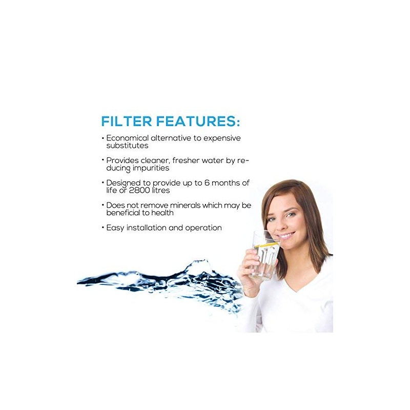 EcoAqua EFF-6025A Fridge Water Filter Compatible with Bosch Ultra Clarity
