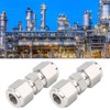 2Pcs 316 Stainless Steel Compression Fitting Straight DoubleFerrule Tube Adapter(Ф10