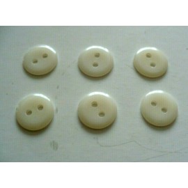 Unbranded 6/pcs Buttons Small Size: D=3/8" (9 mm) teeth white color 2 holes