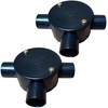Black 20mm PVC Conduit Tee Box 3 Way Terminal Box
