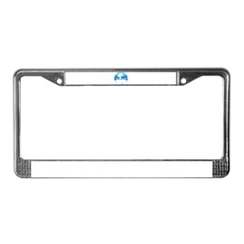 CafePress Funny Skier Ski Team Skiing Co License Plate Frame Chrome License Plate Frame, License Tag Holder