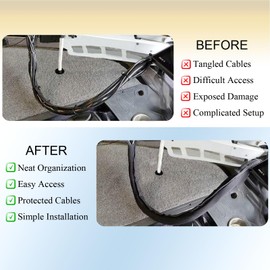 Zesugo 60 inches Trolling Motor Cable Organizer Sleeve with Magic Tape, Cuttable Neoprene Cord Organizer Cable Protector (White Black)