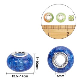 NBEADS 54 pieces European beads, mixed colours, rhinestone pave crystal clay, large hole beads, charms, spacer beads for DIY crafts, bracelets, necklaces, jewellery making