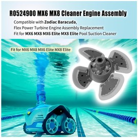 AQBB R0524900 Engine Assembly Compatible with Zodiac Baracuda MX6 MX8 MX6 Elite MX8 Elite Pool Cleaner,Pool Cleaner Flex Power Turbine Engine Assembly Replacement