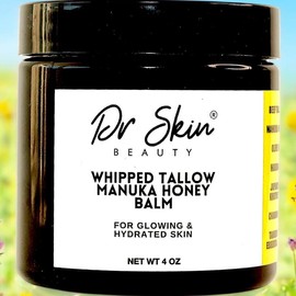 Dr. Skin Whipped Beef Tallow & Manuka Honey Organic Nourishing Face Cream - Hydrating Moisturizing Cream for Sensitive & Breakout-Prone Skin
