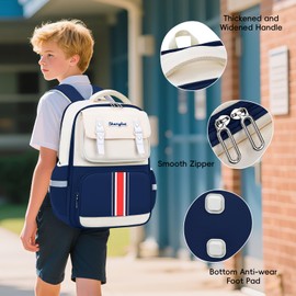 Amythe School Backpack Boys Ergonomic 1-4th Class with Chest Strap, 2025 Backpack School Children 6-11 Years School Bag with Reflective 19L-528, blue, Rucksack Backpacks