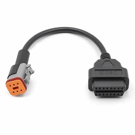 Bolwins I15CS Diagnosekabel Adapter 6-Pin Motorrad auf OBD II 16-Pin Adapterkabel passend für Harley Davidson – OBD zu OBD2 Diagnoseadapter, 32 cm