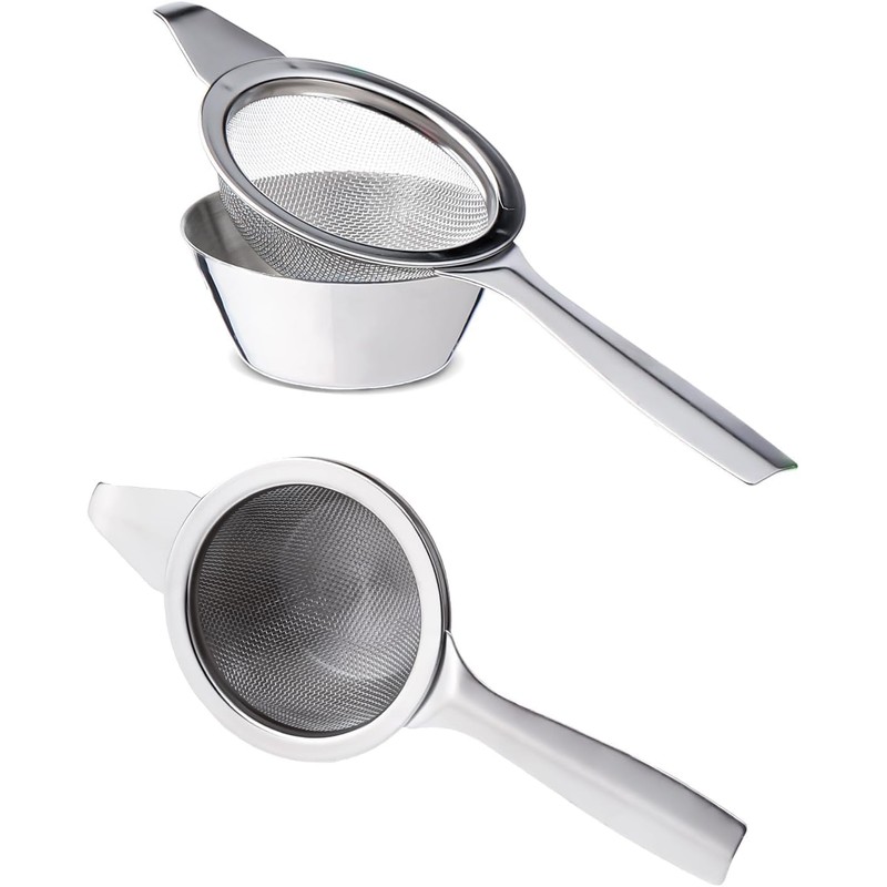 Stainless Steel Tea Filter with Drip Bowl – Fine Mesh