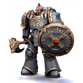 JOYTOY Warhammer 40K Space Wolves Grey Slayer Pack Huscarl 1/18 Scale Collectible Action Figure, Articulated Figure for Collection & Gifts - JT7387