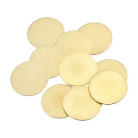 sourcing map Brass Stamping Blank Round Metal DIY Tag 20mm Dia 1mm Thick for Craft, Pendant Decoration, Pack of 10