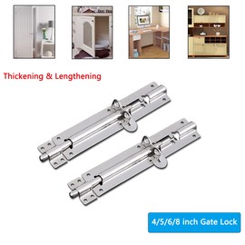 8 Inch Stainless Steel Gate Lock Heavy Duty Door Latch Sliding Zinc Plated Barrel Bolt for Sheds Security
