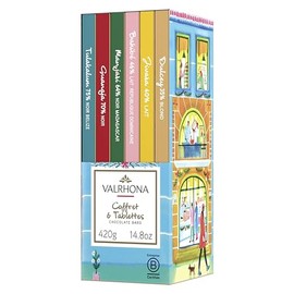 Valrhona Holiday Gift Box of 6 Chocolate Candy Bars – Perfect for Christmas Gifting, 14.8oz
