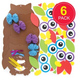 Baker Ross FE696 Owl Weaving Decoration Kits - Pack of 5, Introductory Sewing for Beginners, Make Your Own Owl Decoration, Ideal Kids Arts and Crafts Project
