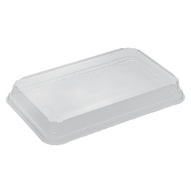 Restaurantware-LIDS ONLY: Matsuri Vision 9.6 x 6.1 x 1.2 Inch Lids For Sushi Containers, 50 Airtight Lids - Containers Sold Separately, No-Fog Design, Clear Plastic Dome Lids, For Sushi Boxes