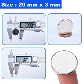 Super Strong Fridge Magnets, 20x3mm Neodymium Disc Magnets Large Refrigerator Magnet, Muti-Use Rare Earth Magnet Heavy Duty for Crafts, DIY, Office